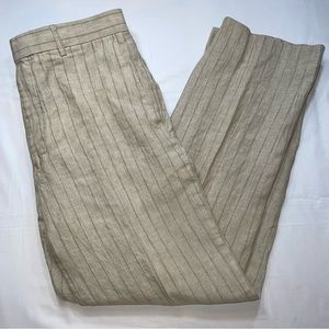 Alexandre London Striped Linen Dress Pants